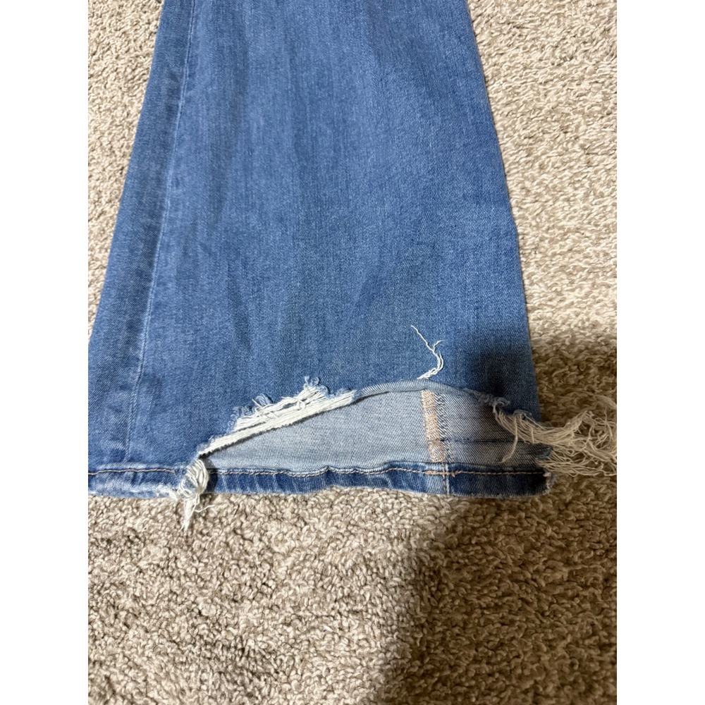 American Eagle Curvy Super High-Rise Flare Distressed Jeans Blue Size 6 Regular - Picture 6 of 7